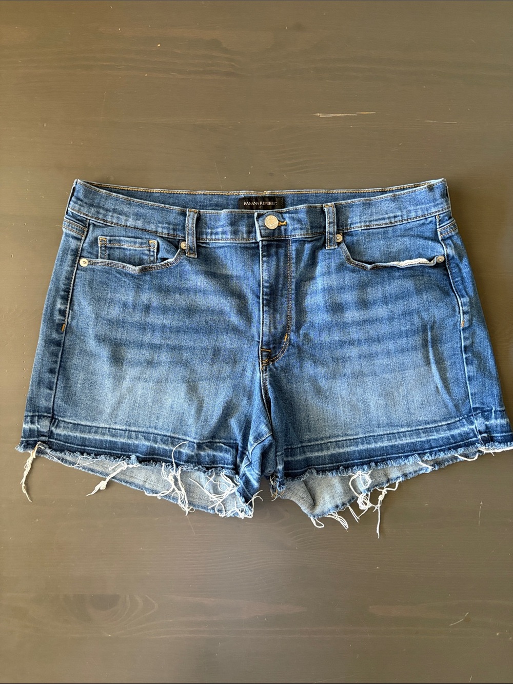 Banana Republic Faded Blue Frayed Hem Denim Shorts